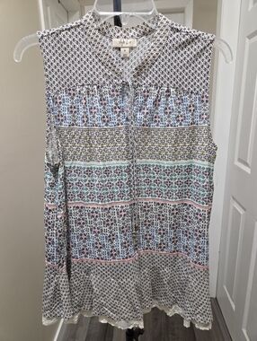Style & Co. Multi-Color Sleeveless Printed Blouse